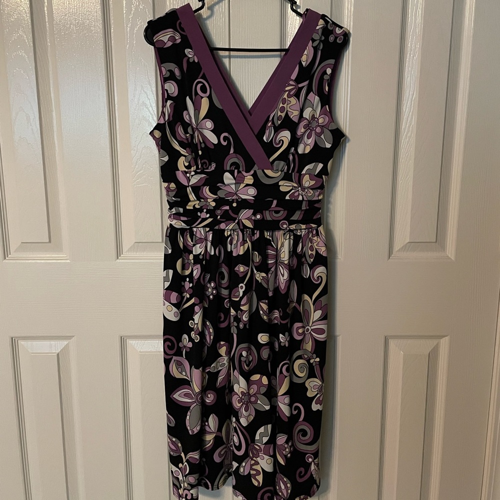 Studio I purple v neck dress, size 10.